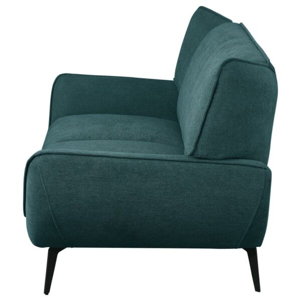 Mid-Century Modern Teal Love Seat - Image 3