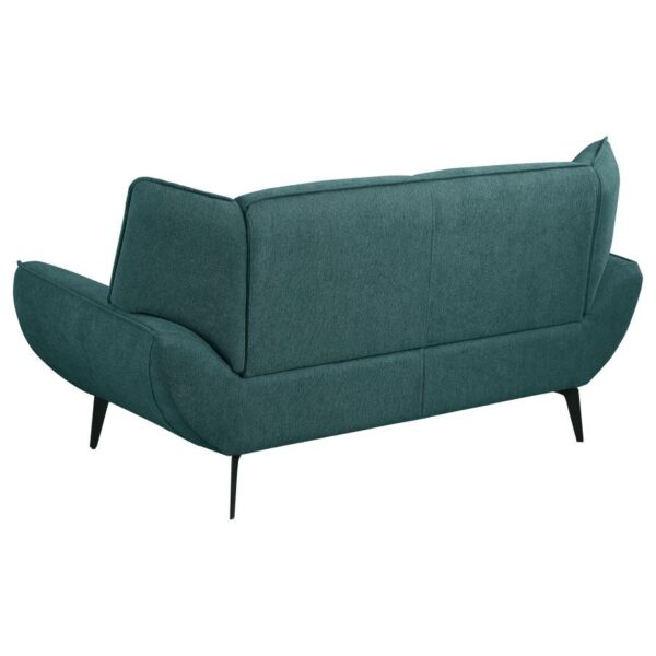 Mid-Century Modern Teal Love Seat - Image 4