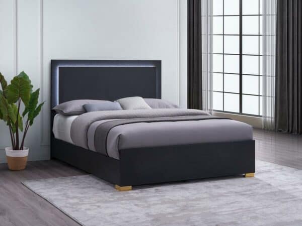 Marceline Black King LED Bed