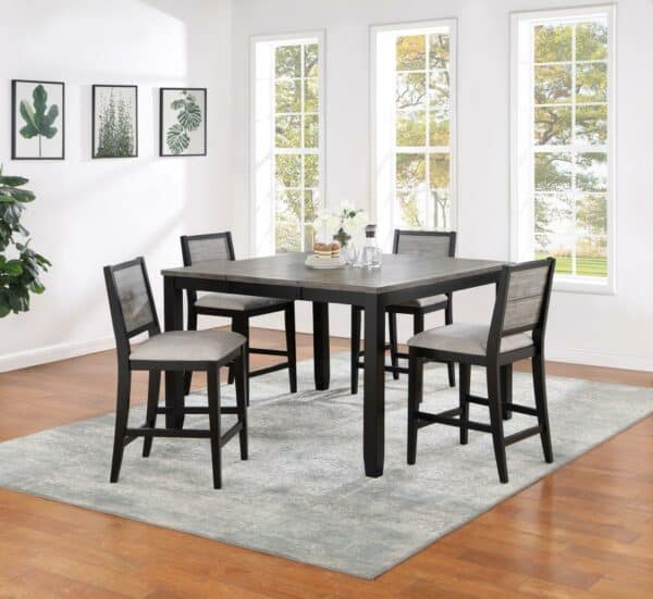 Elodie 5-piece Counter Height Dining Table Set with Extension Leaf