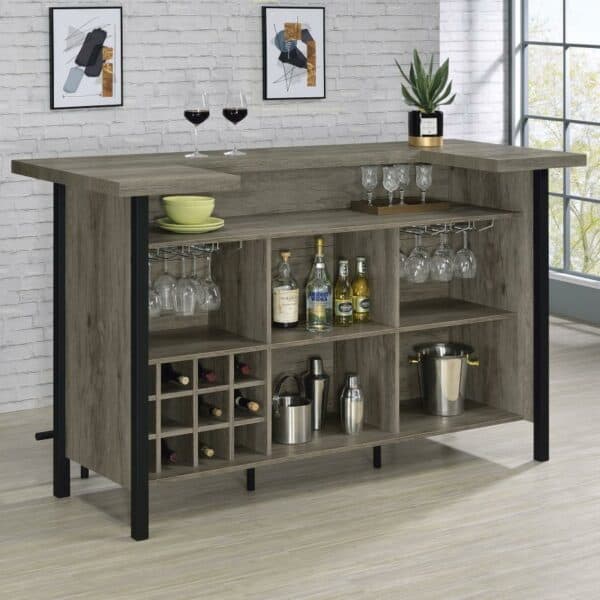 Bellemore Bar Unit with Footrest Grey Driftwood