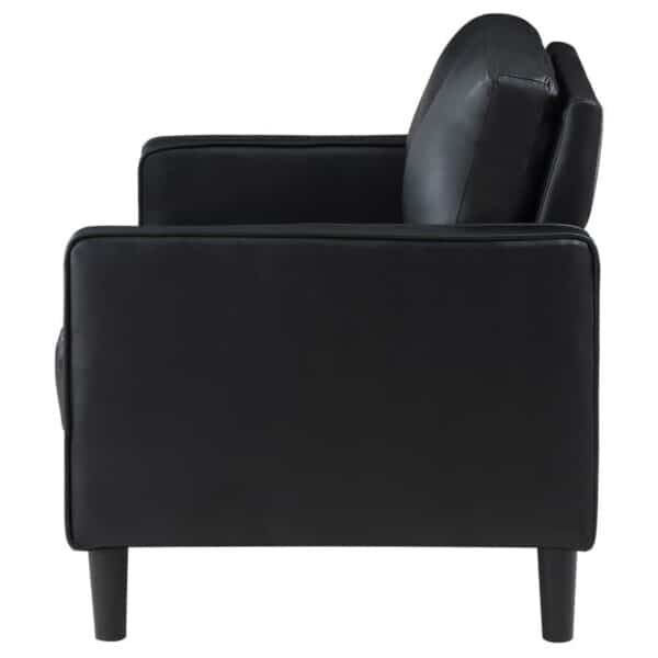 Ruth Upholstered Track Arm Faux Leather Loveseat - Image 3