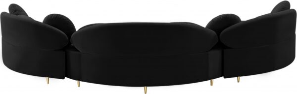 Vivacious Black Velvet 3pc. Sectional - Image 2