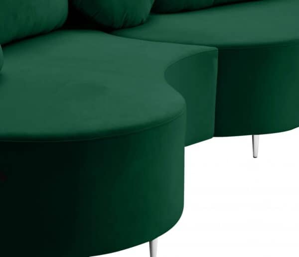 Vivacious Green Velvet 3pc. Sectional - Image 3