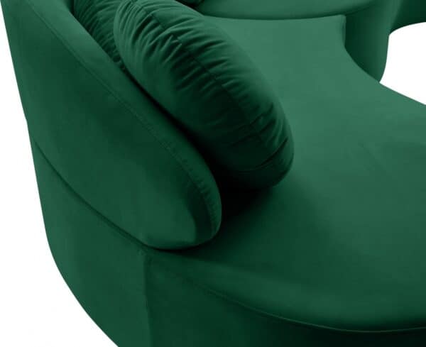 Vivacious Green Velvet 3pc. Sectional - Image 4