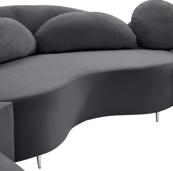 Vivacious Grey Velvet 3pc. Sectional - Image 2