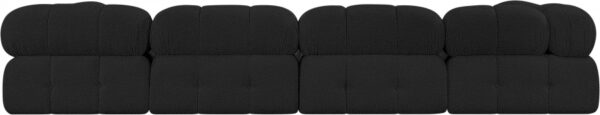 Ames Black Boucle Fabric Sectional - Image 2