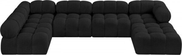 Ames Black Boucle Fabric Sectional - Image 3