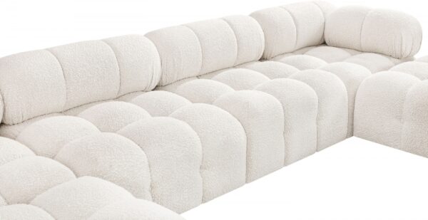 Ames Cream Boucle Fabric Sectional - Image 4