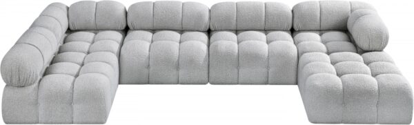 Ames Grey Boucle Fabric Sectional - Image 2