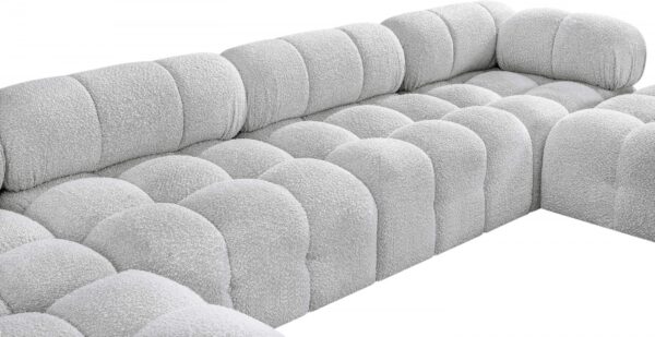 Ames Grey Boucle Fabric Sectional - Image 3