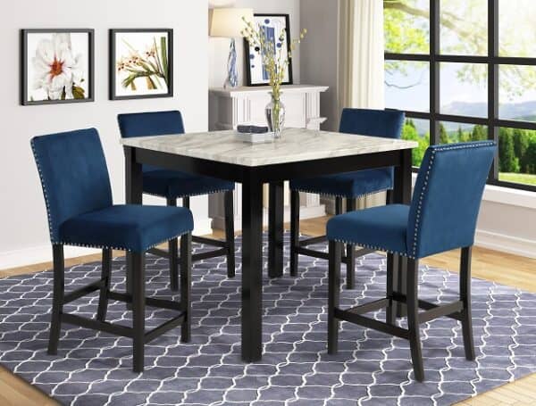 LENNON Royal Blue 5 Pc Dining Room Set