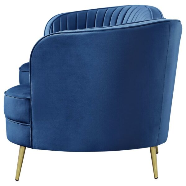 Sophia Blue Camel Back Sofa - Image 2