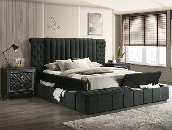 DANBURY King CHARCOAL BED