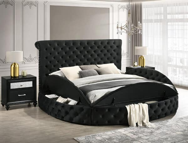 BRIGITTE Black King BED FRAME