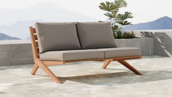 Tahiti Water Resistant Grey Fabric Outdoor Sofa