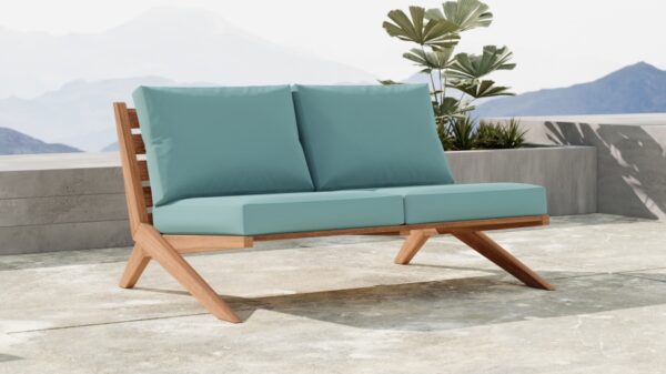 Tahiti Water Resistant Blue Fabric Outdoor Sofa