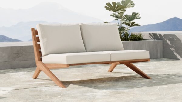 Tahiti Water Resistant White Fabric Outdoor Sofa