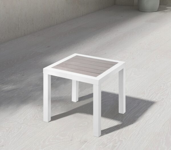 Nizuc Grey Wood Outdoor Patio End Table