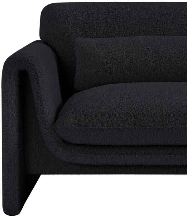 Stylus Boucle Black Fabric Living Room Collection - Image 3