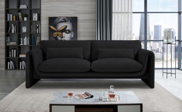 Stylus Black Boucle Fabric Sofa