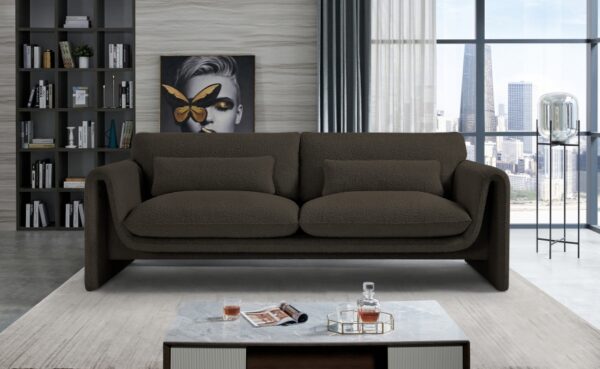 Stylus Boucle Brown Fabric Sofa