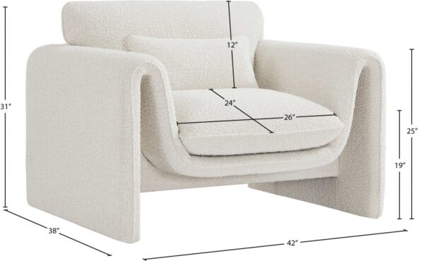 Stylus Boucle Cream Fabric Chair - Image 3