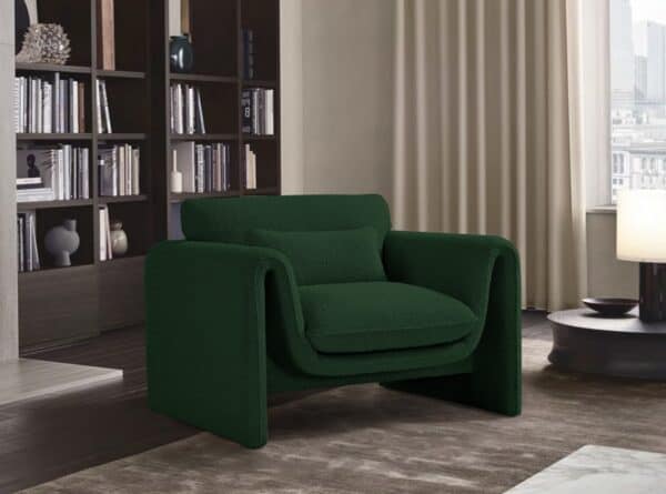 Stylus Boucle Green Fabric Living Room Collection - Image 2