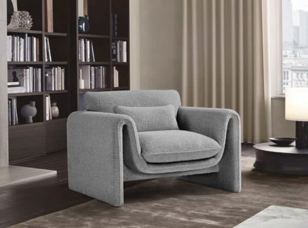 Stylus Boucle Grey Fabric Chair