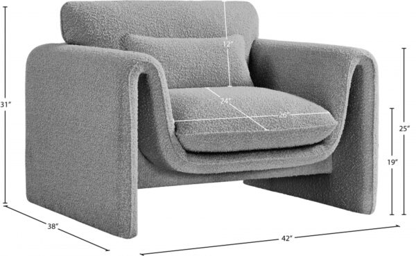 Stylus Boucle Grey Fabric Chair - Image 3