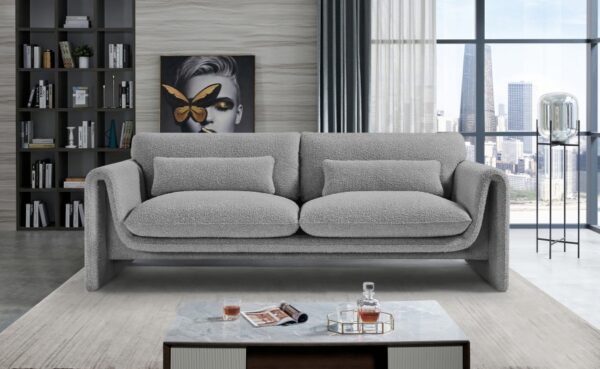 Stylus Boucle Grey Fabric Sofa