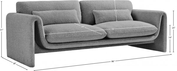 Stylus Boucle Grey Fabric Sofa - Image 2