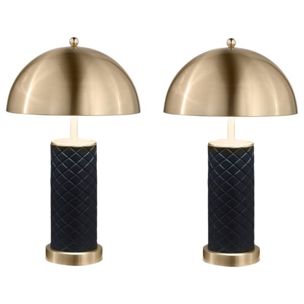 Ferris 23-inch Dome Quilted Table Lamp Set - Image 2