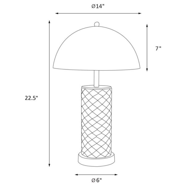 Ferris 23-inch Dome Quilted Table Lamp Set - Image 3