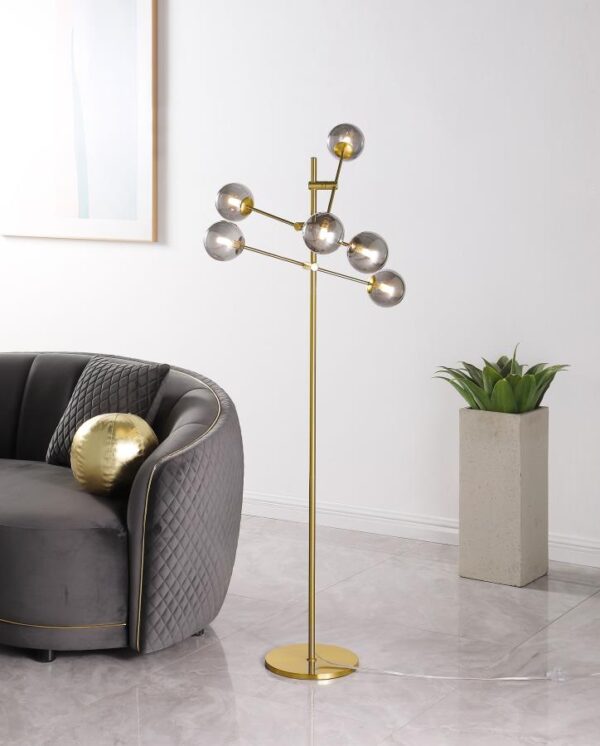 Exline 62-inch Molecular Smoked Orb Lamp