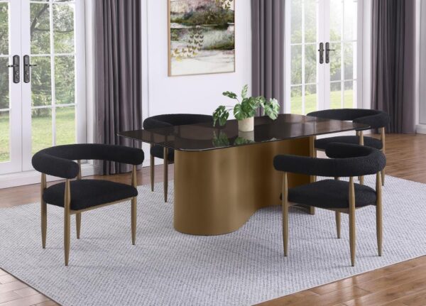 Edson 5-piece Bronze Glass Top Dining Table Set