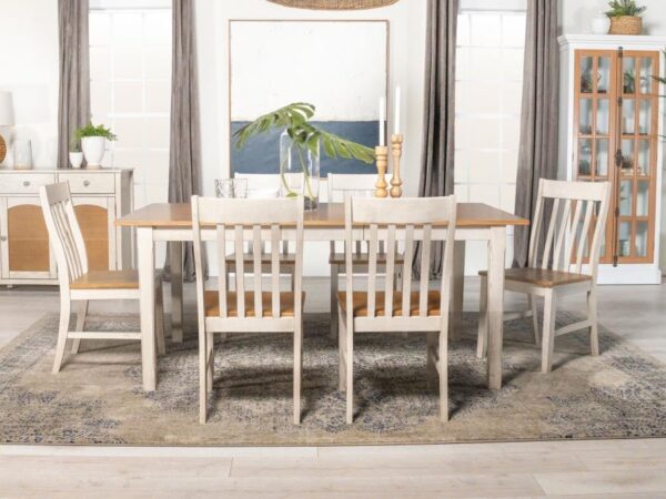 Kirby Off White 7-piece Rectangular Dining Table Set