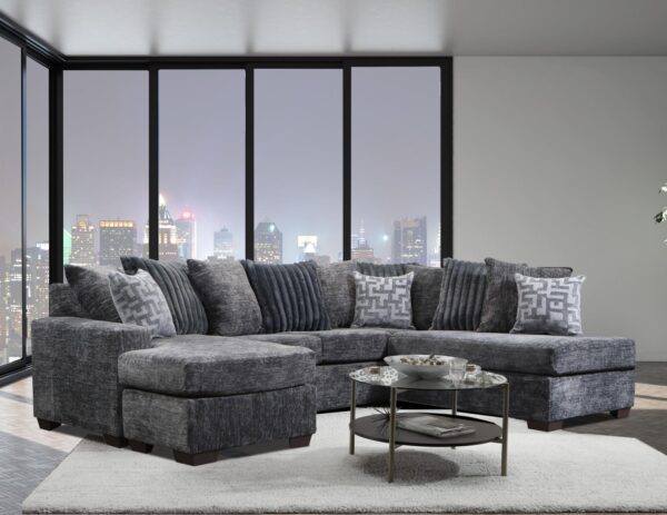 Galactic Charcoal Velvet Sectional