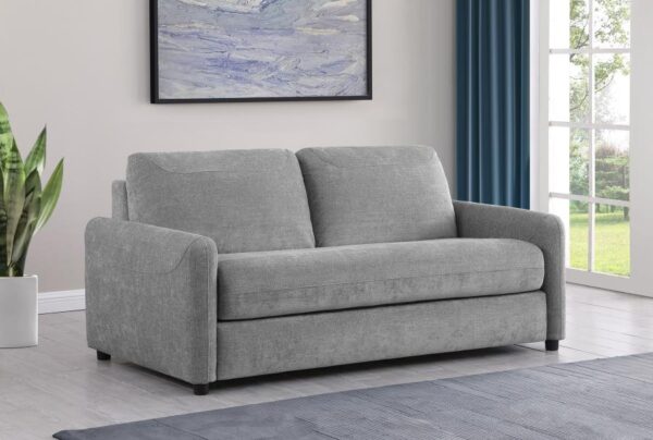 Rylie Grey Upholstered Sofa Sleeper with Queen Mattress