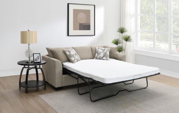 Storey Camel Upholstered Sleeper Sectional Chaise - Image 2