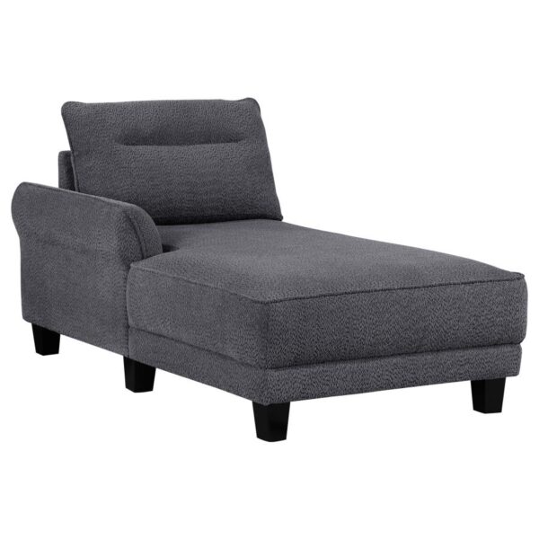 Caspian Upholstered Curved Arms Sectional Sofa Grey - Image 2