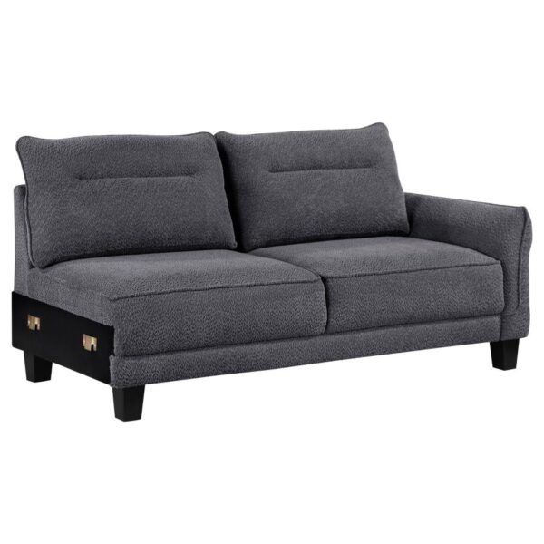 Caspian Upholstered Curved Arms Sectional Sofa Grey - Image 3