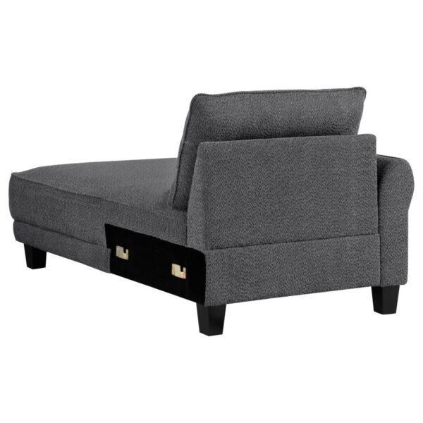 Caspian Upholstered Curved Arms Sectional Sofa Grey - Image 4