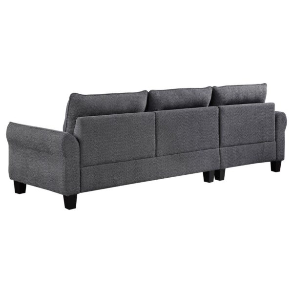 Caspian Upholstered Curved Arms Sectional Sofa Grey - Image 5