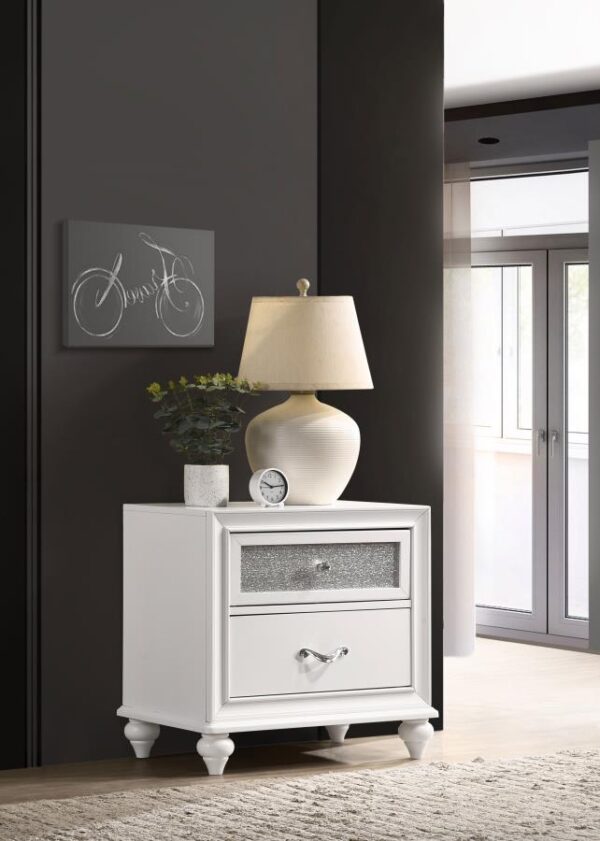 Barzini White Nightstand