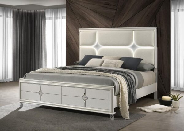 Olivia California King Panel Bed LED