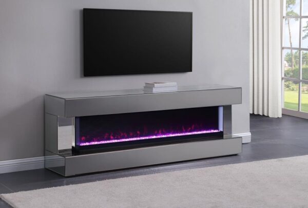 Vallerie 71" Mirror TV Stand with Visual Flame Box