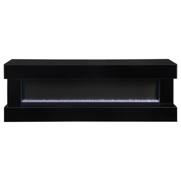 Vallerie 71" Black TV Stand with Visual Flame Box - Image 2