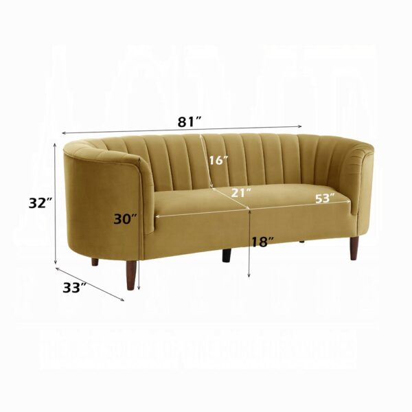 Millephri Olive Yellow Sofa - Image 3