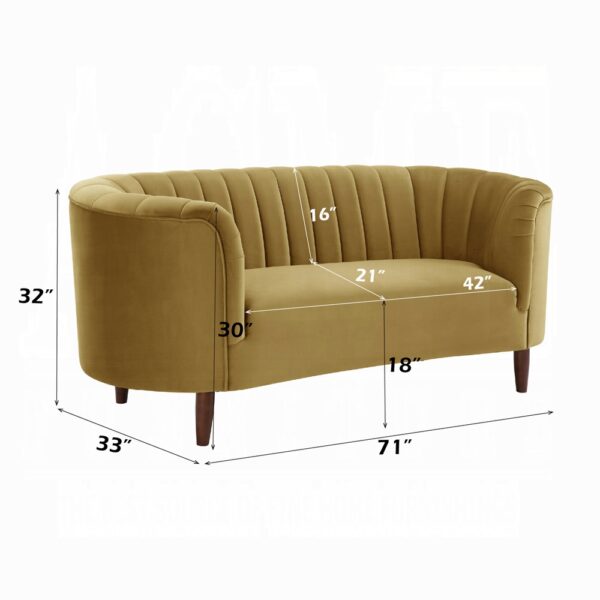 Millephri Olive Yellow Loveseat - Image 2